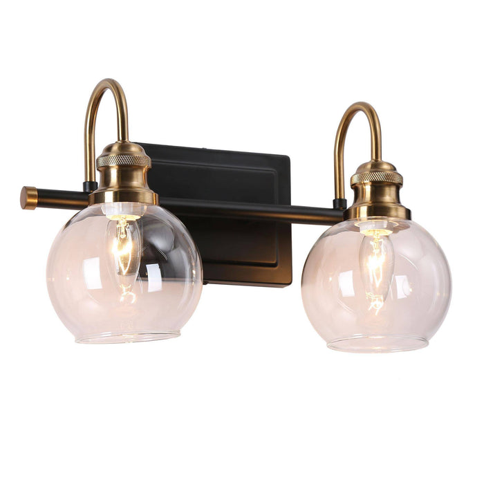 Boyce 2-Light Black and Brass Bathroom Vanity Lights