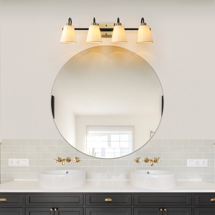 Jewem 4-Light Black Bathroom Vanity Light