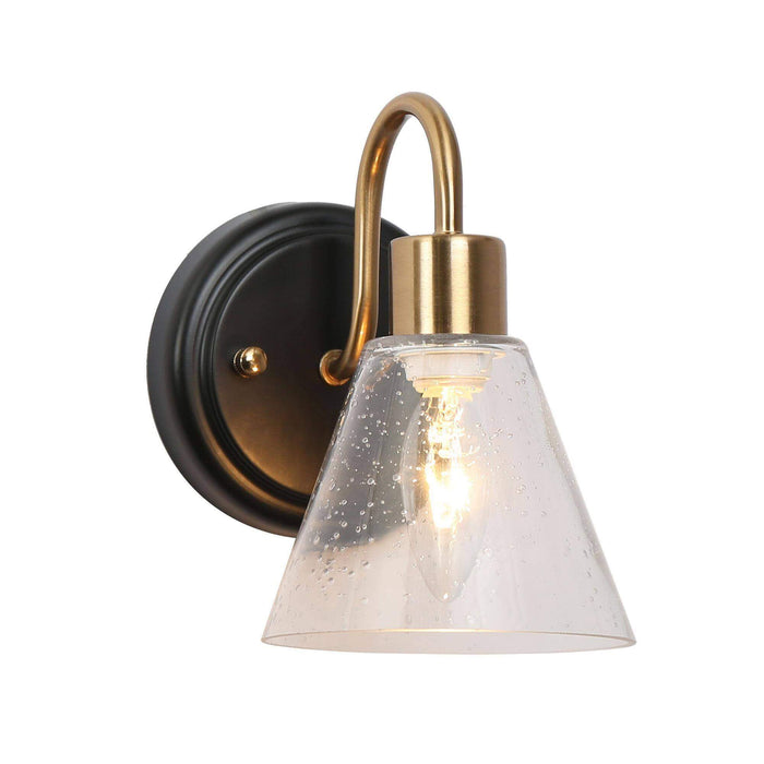 Amaduz 1-Light Black and Brass Wall Sconce