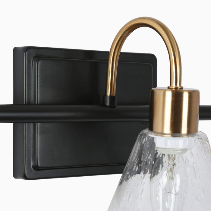 Amaduz 3-Light Black and Brass Bathroom Vanity Light