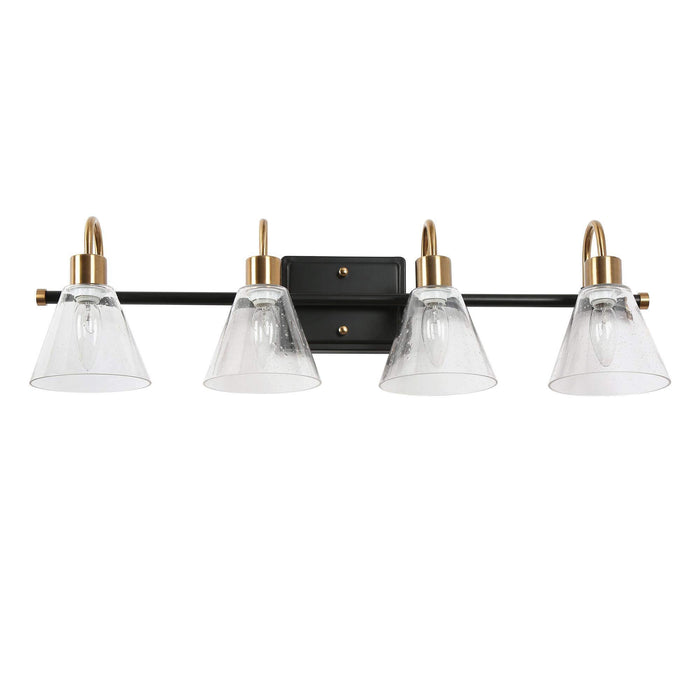 Amaduz 4-Light Black and Brass Bathroom Vanity Light