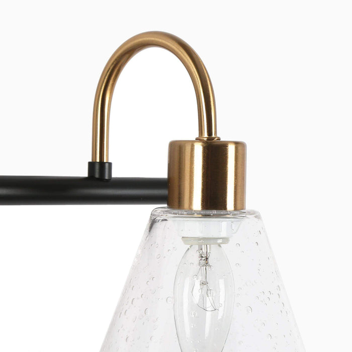 Amaduz 4-Light Black and Brass Bathroom Vanity Light