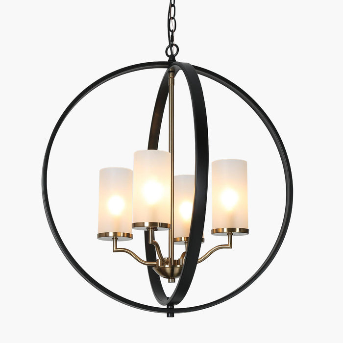 Gieoneo 4-Light Black And Brass Chandeliers