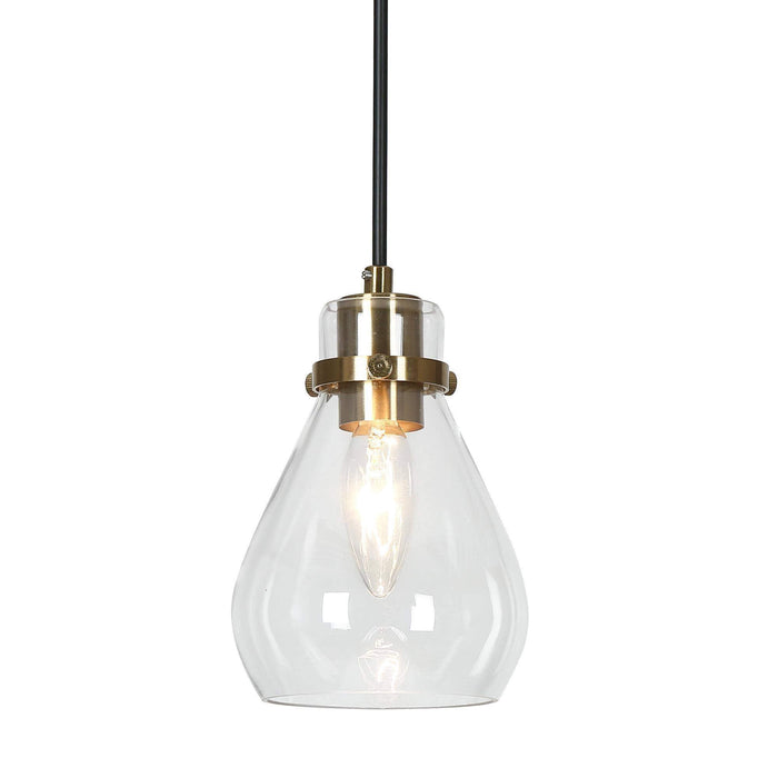 Thimbe 1-Light Brass Pendant Light