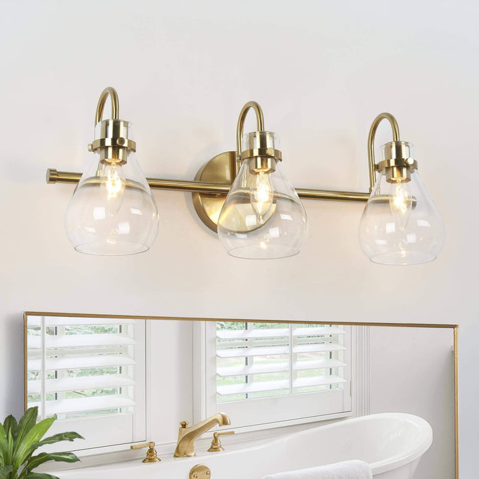Thimbe 3-Light Brass Bathroom Vanity Light