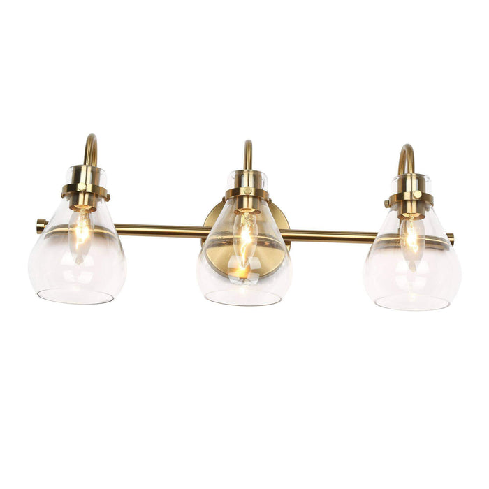 Thimbe 3-Light Brass Bathroom Vanity Light