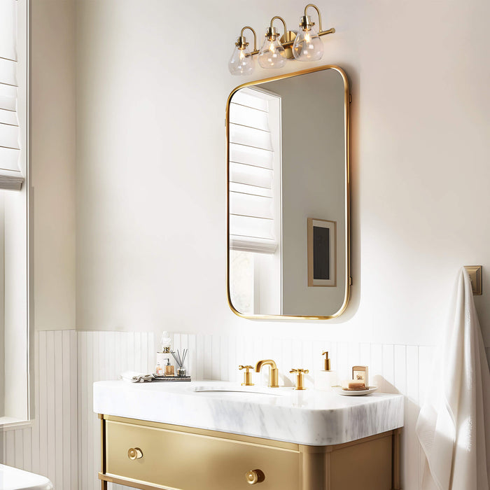 Thimbe 3-Light Brass Bathroom Vanity Light