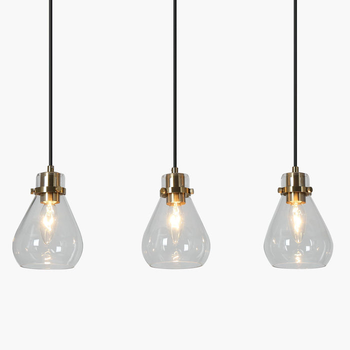Thimbe 3-Light Brass Island Light