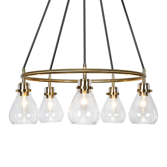 Thimbe 5-Light Brass Chandelier