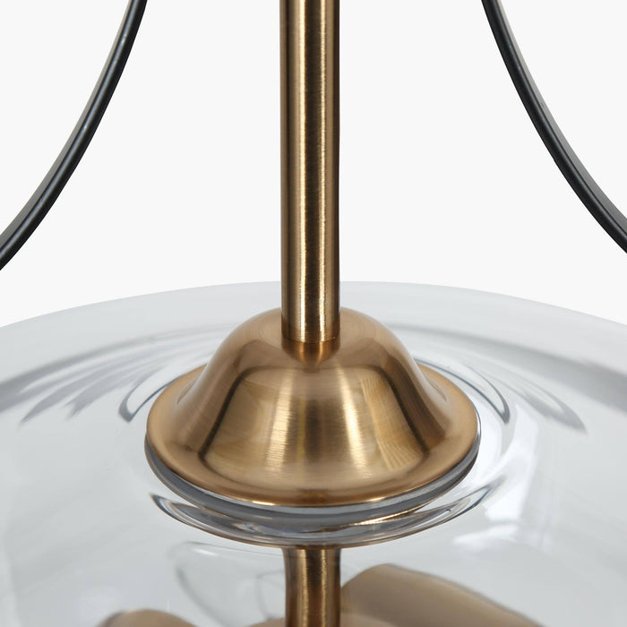 Dendria 3-Light Black and Brass Chandelier