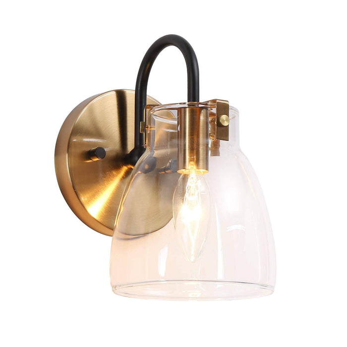 Faylinae 1-Light Black and Brass Wall Sconce