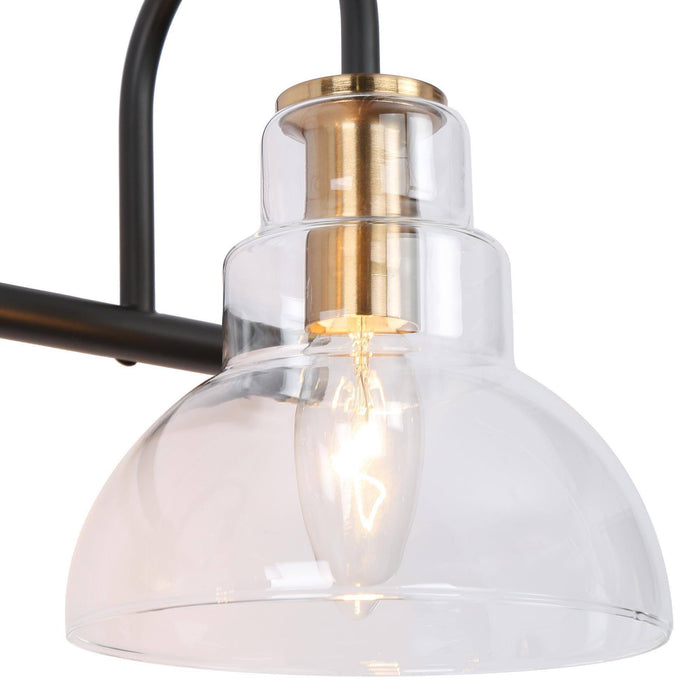 Saifra 3-Light Black and Brass Bathroom Vanity Light