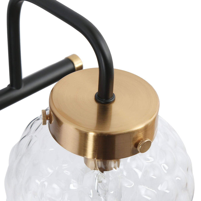 Astrid 2-Light Black and Brass Bathroom Vanity Light