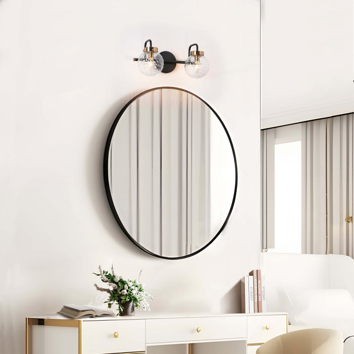 Astrid 2-Light Black and Brass Bathroom Vanity Light