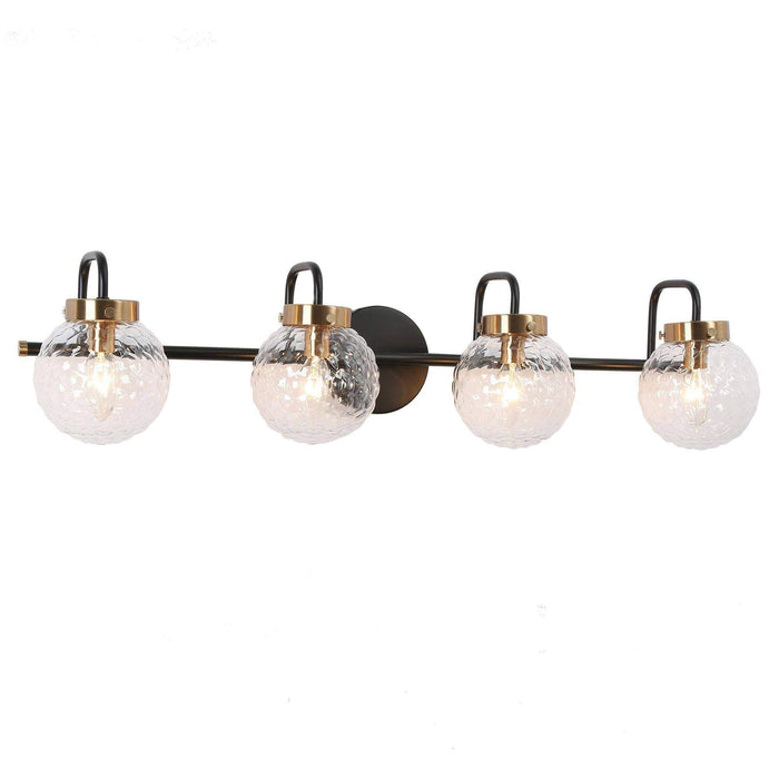 Astrid 4-Light Black and Brass Bathroom Vanity Light