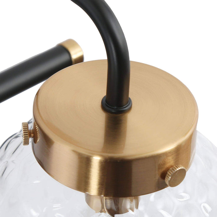 Astrid 4-Light Black and Brass Bathroom Vanity Light