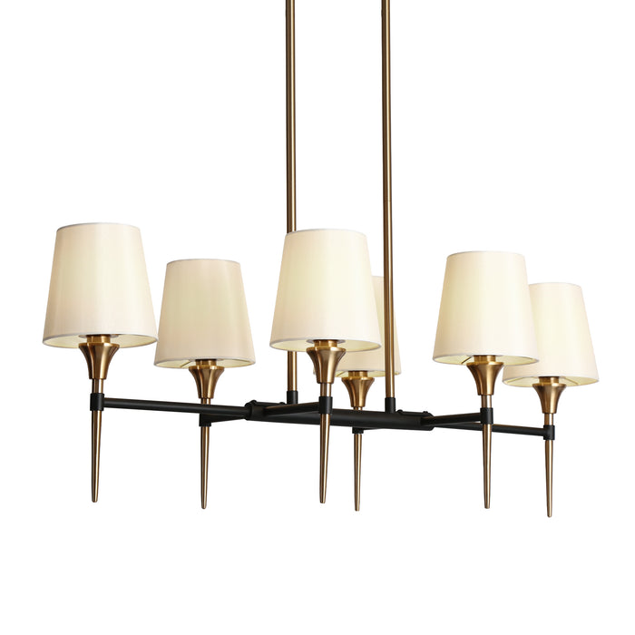 Sanant 6-Light Black and Brass Island Light