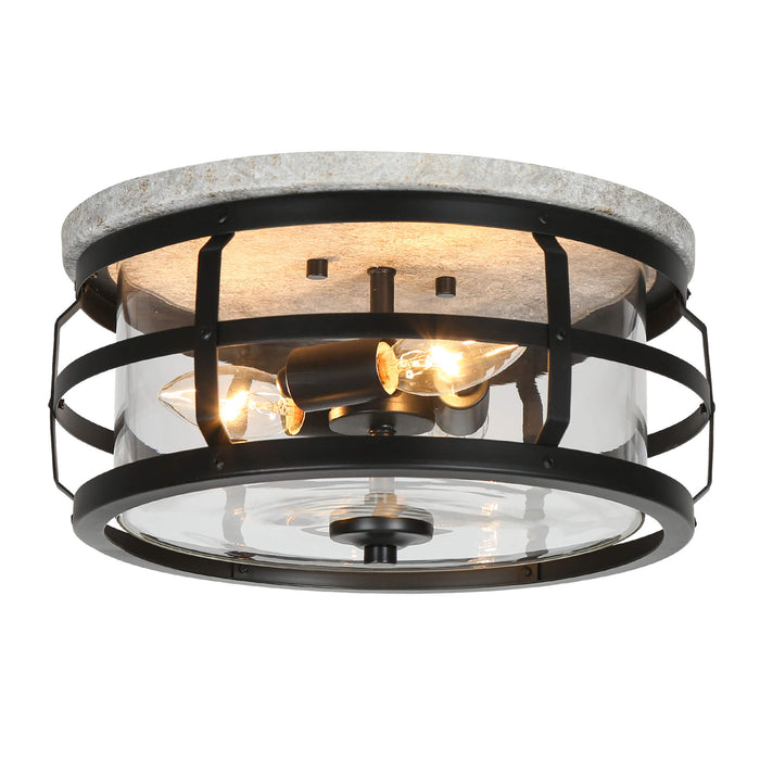 Ajelea 3-Light Black Flush Mount Light