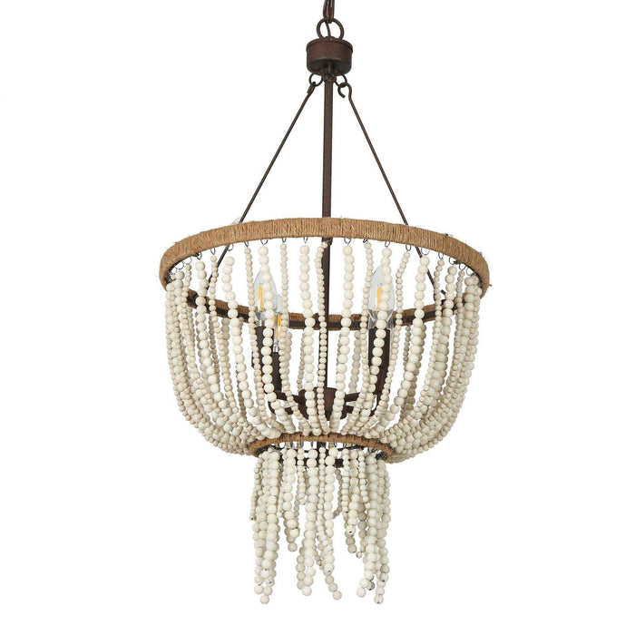 Abajlen 4-Light White Chandelier