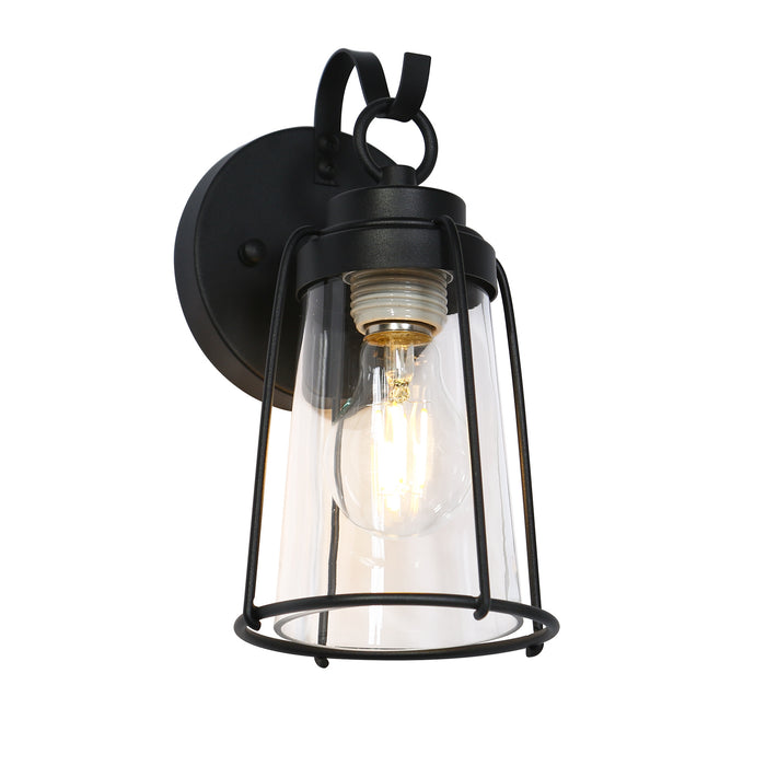 Veylira 1-Light Black Outdoor Wall Light