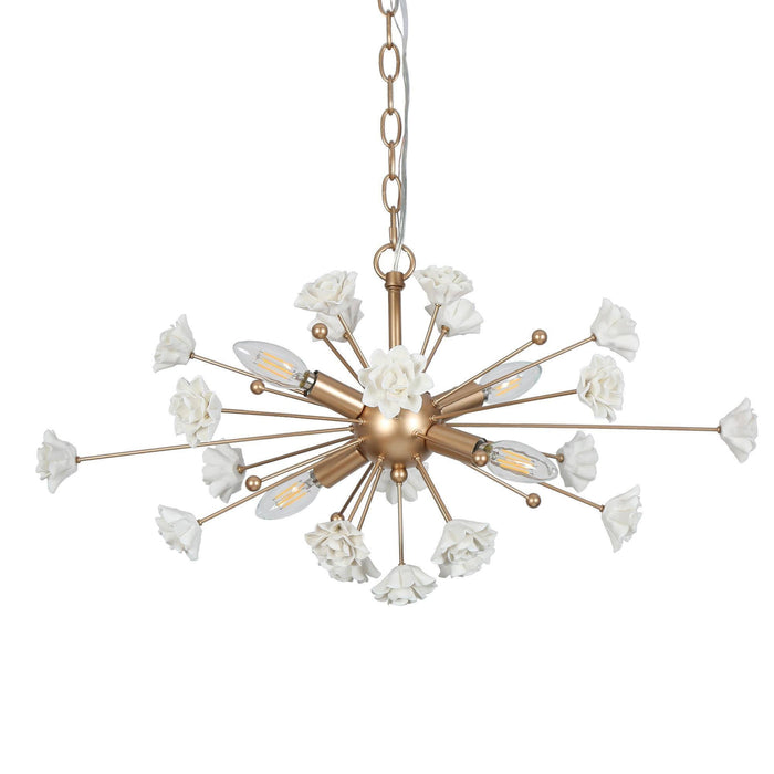 Arilen 4-Light Gold Ceramic Sputnik Chandelier