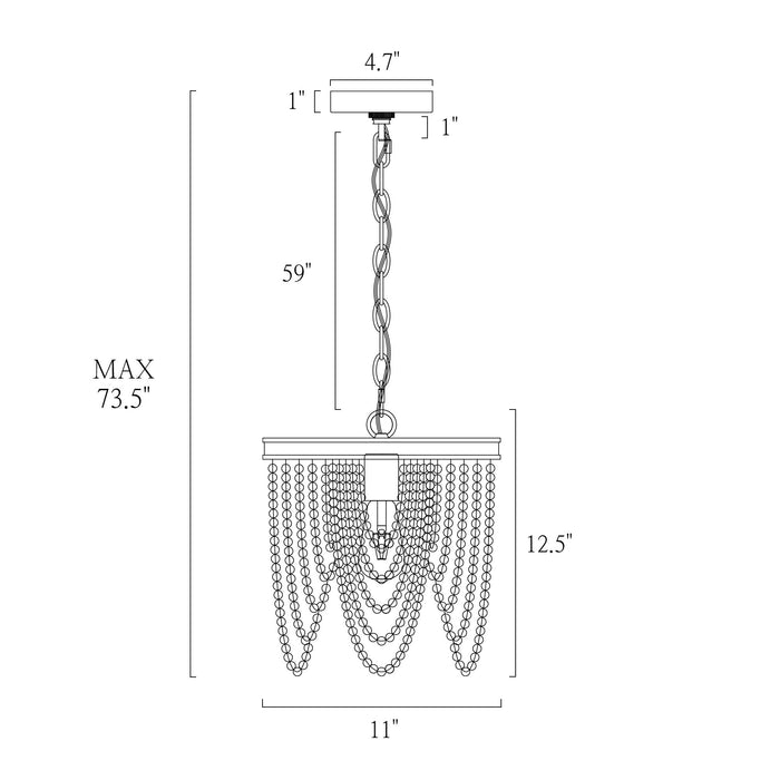 Mitzvah 1-Light Gold Pendant Light