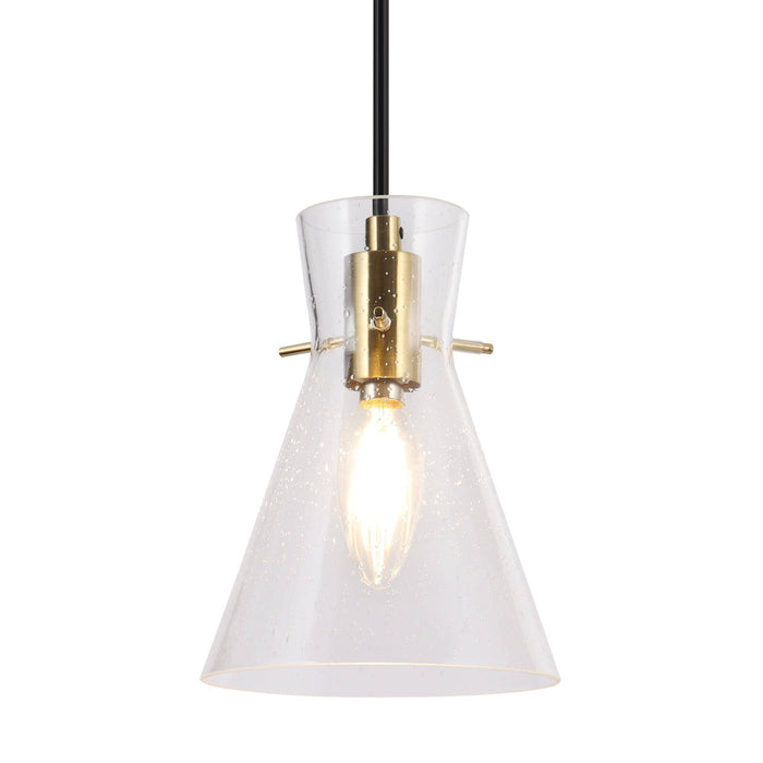 Mythrel 1-Light Black and Brass Pendant Light