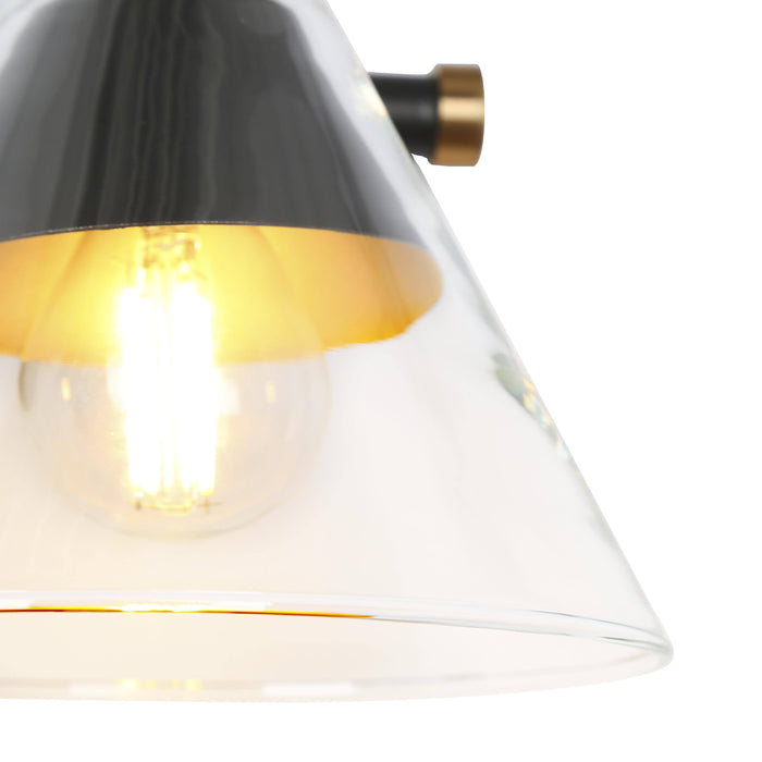 Moolis 2-Light Black and Brass Bathroom Vanity Light