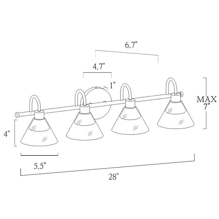 Moolis 4-Light Black and Brass Bathroom Vanity Light