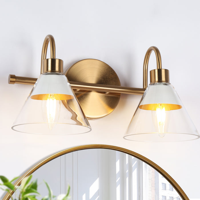 Senlian 2-Light Brass Bathroom Vanity Light