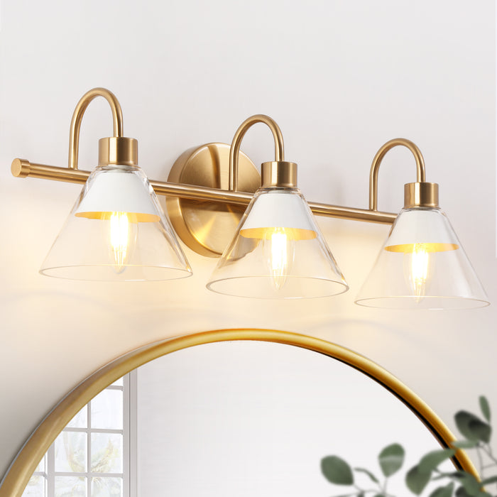 Senlian 3-Light Brass Bathroom Vanity Light
