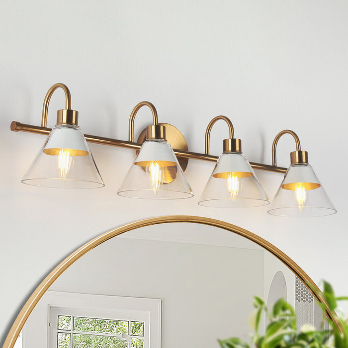 Senlian 4-Light Brass Bathroom Vanity Light