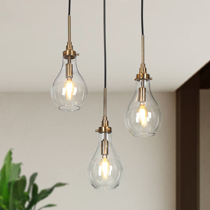 Maviren 3-Light Black And Brass Chandelier