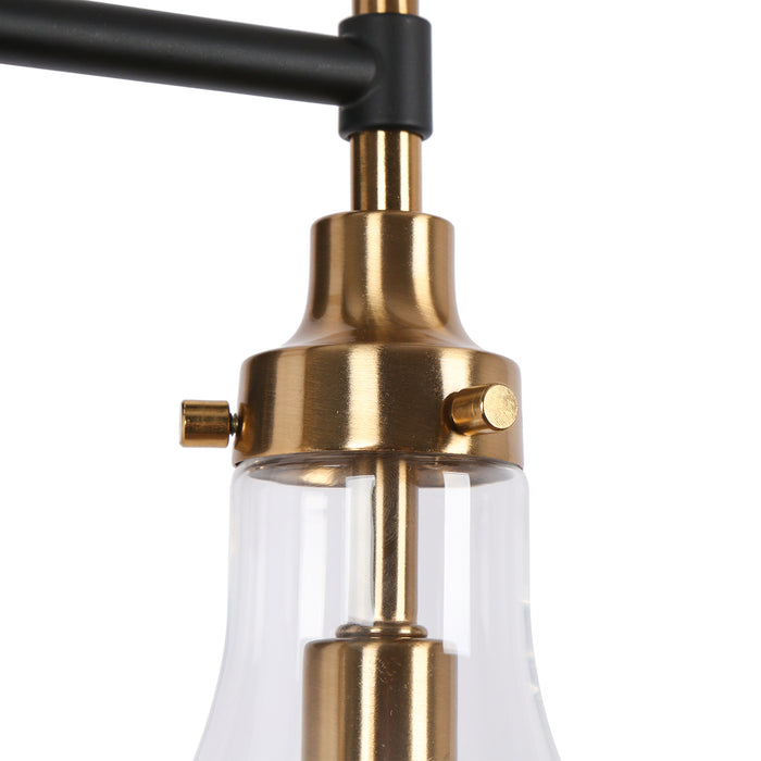 Luxite 2-Light Black and Brass Bathroom Vanity Light