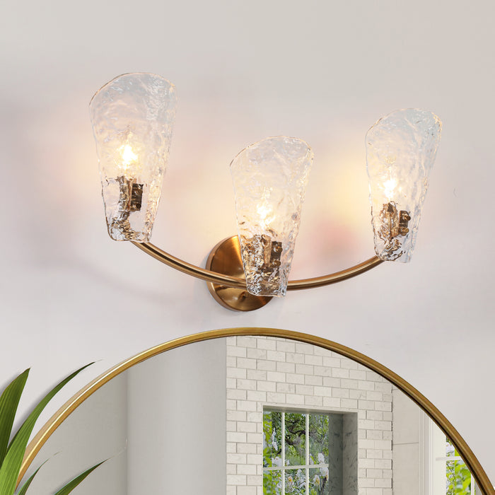 Aufenro 3-Light Brass Bathroom Vanity Light
