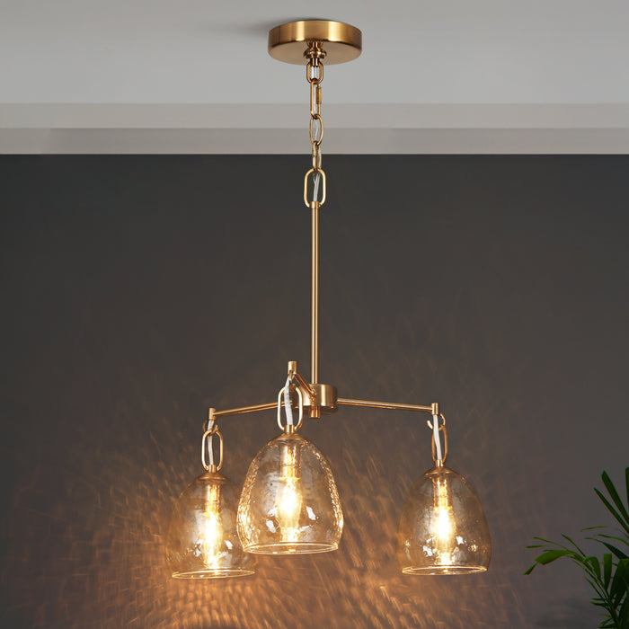 Maviren 3-Light Brass Chandelier