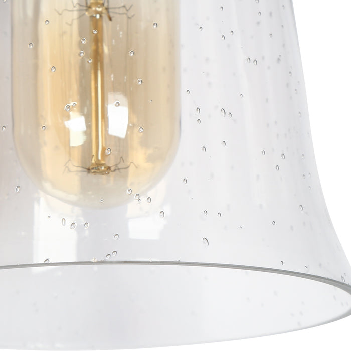 Auisre 3-Light Gold Seeded Glass Cone Vanity Light