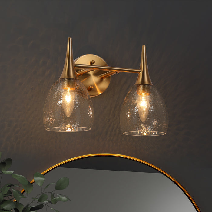 Cymerl 2-Light Brass Bathroom Vanity Light