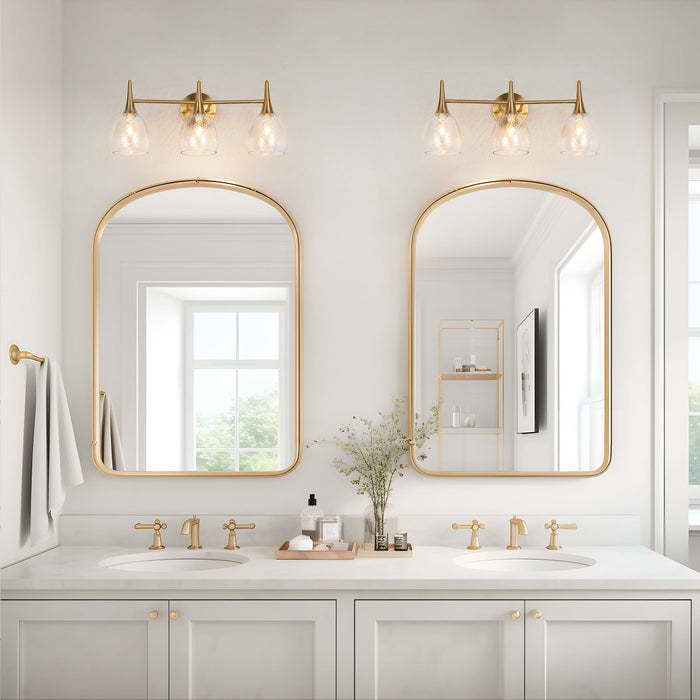 Cymerl 3-Light Brass Bathroom Vanity Light