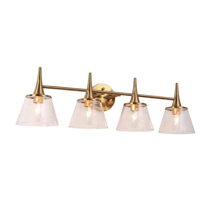 Quordi 4-Light Brass Bathroom Vanity Light