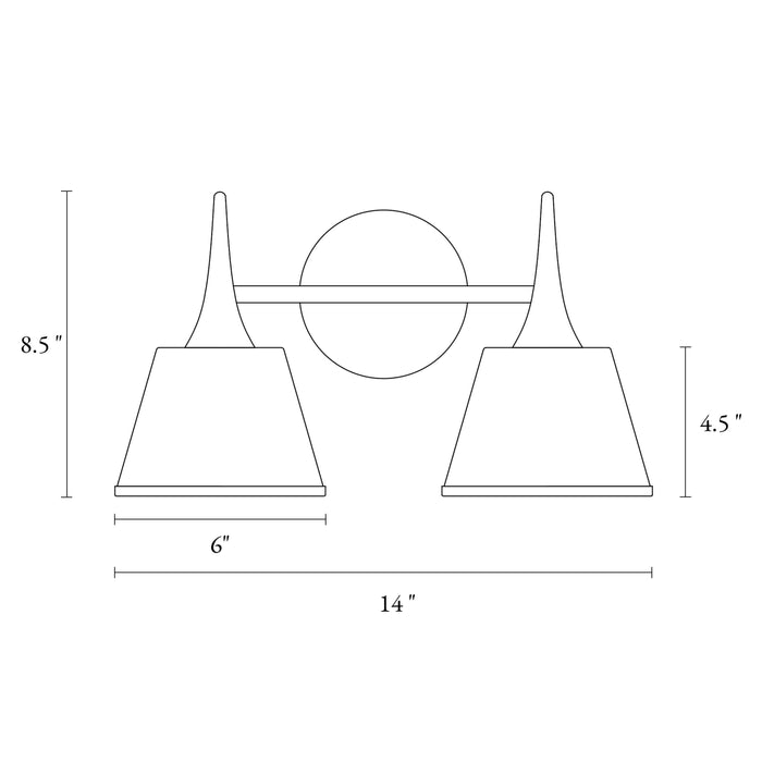 Idaikos 2-Light Brass Bathroom Vanity Light