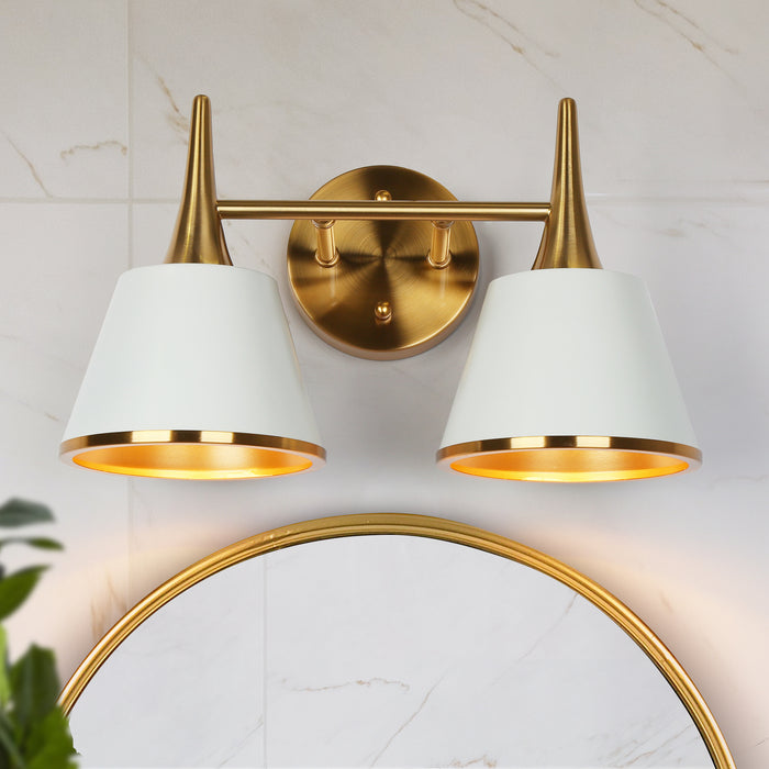 Idaikos 2-Light Brass Bathroom Vanity Light