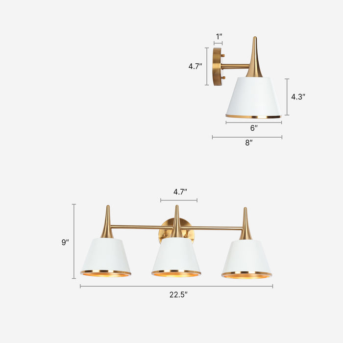 Idaikos 3-Light Brass Bathroom Vanity Light
