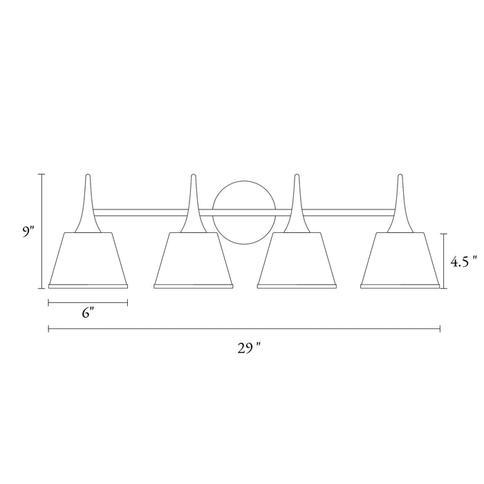 Idaikos 4-Light Brass Bathroom Vanity Light