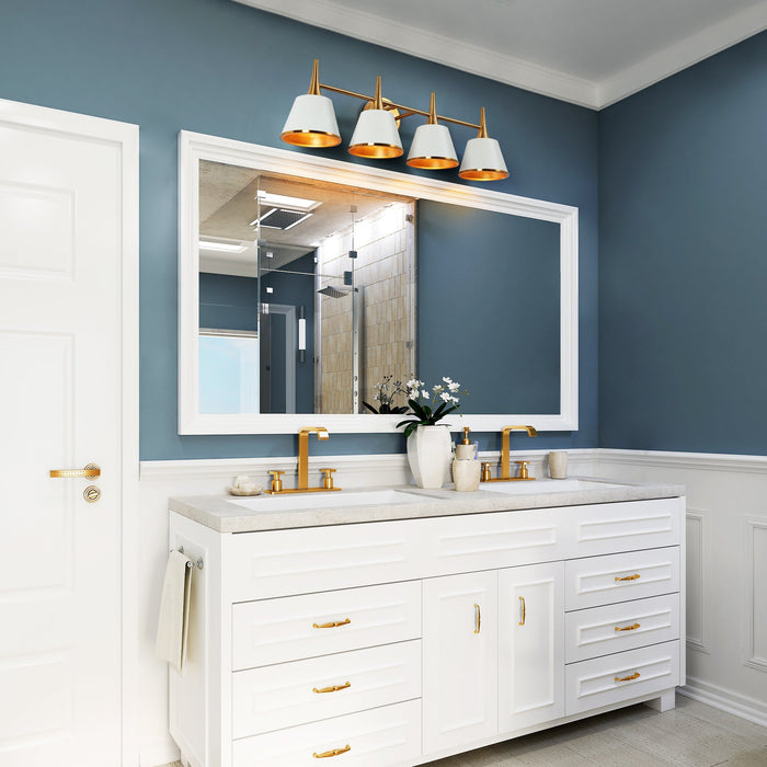 Idaikos 4-Light Brass Bathroom Vanity Light