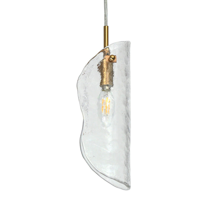 Evange 1-Light Brass Glass Art Pendant Lights