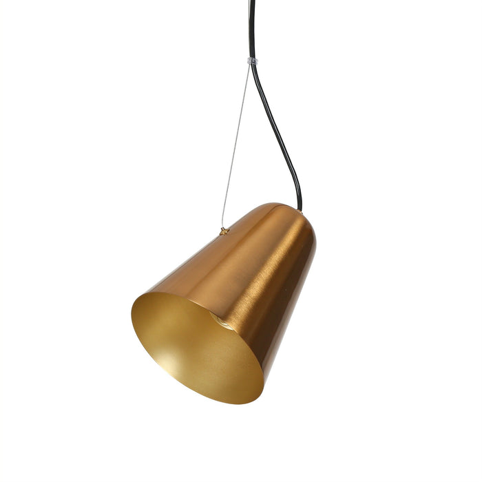 Epodt 1-Light Brass Metal Cone Pendant Light