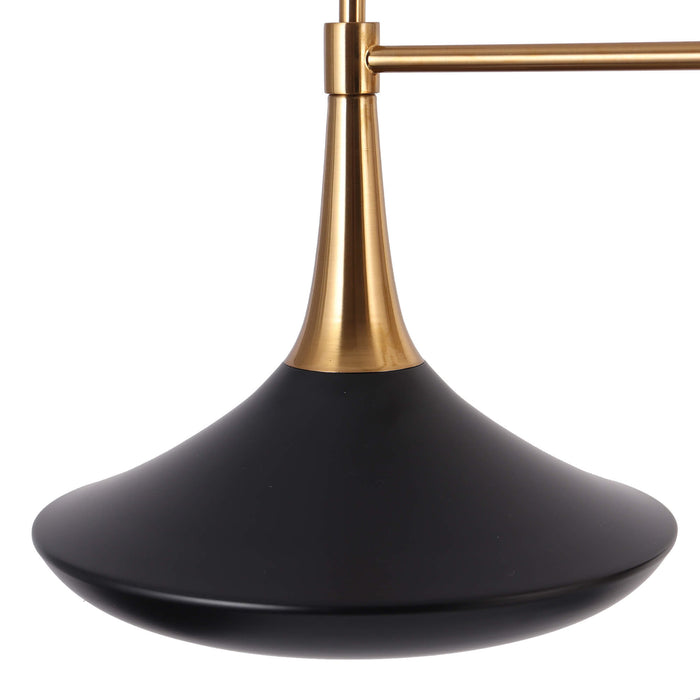 Jolyves 3-Light Black and Brass Chandelier