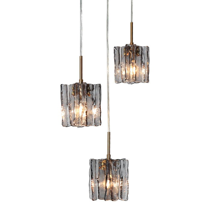 Echona 3-Light Black and Brass Chandelier