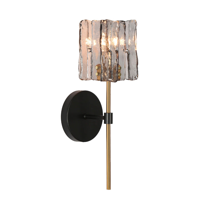 Echona 1-Light Black and Brass Wall Sconce